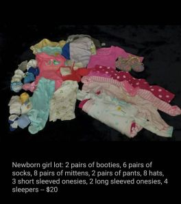 kid clothing lot in Facebook resale post